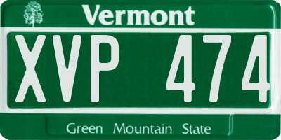 VT license plate XVP474