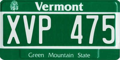 VT license plate XVP475
