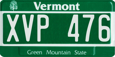 VT license plate XVP476