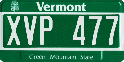 VT license plate XVP477