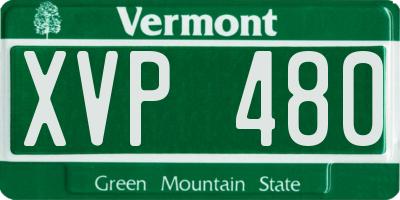 VT license plate XVP480
