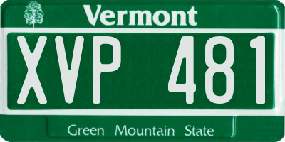 VT license plate XVP481