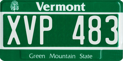 VT license plate XVP483