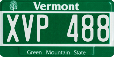 VT license plate XVP488