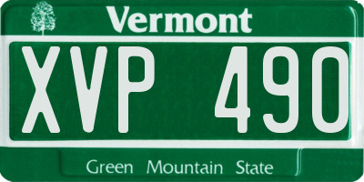 VT license plate XVP490