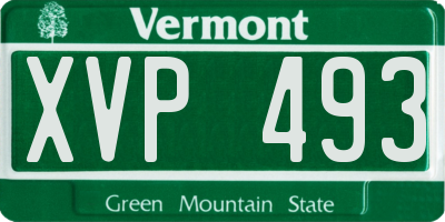 VT license plate XVP493