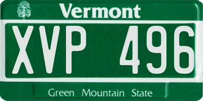 VT license plate XVP496