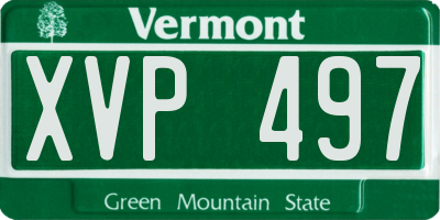 VT license plate XVP497