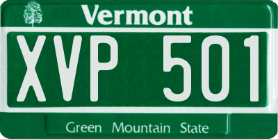VT license plate XVP501
