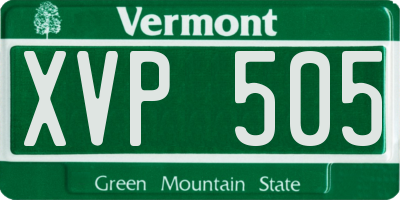 VT license plate XVP505