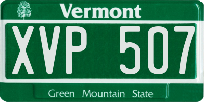 VT license plate XVP507