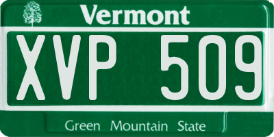 VT license plate XVP509