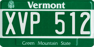 VT license plate XVP512