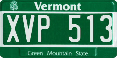 VT license plate XVP513