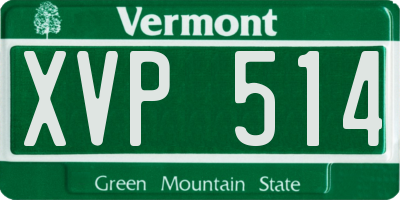 VT license plate XVP514