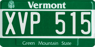 VT license plate XVP515