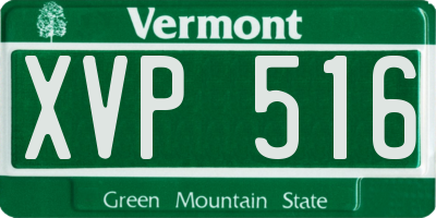 VT license plate XVP516