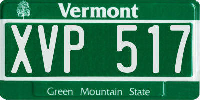 VT license plate XVP517