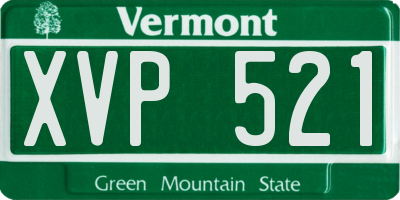 VT license plate XVP521