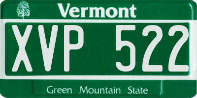 VT license plate XVP522