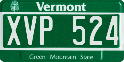 VT license plate XVP524