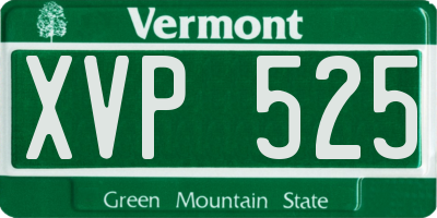 VT license plate XVP525