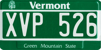 VT license plate XVP526