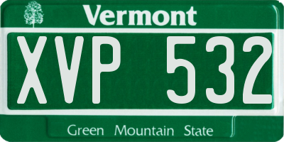 VT license plate XVP532