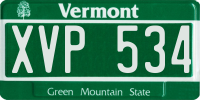 VT license plate XVP534