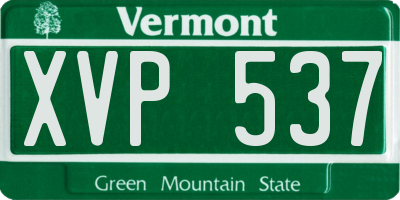 VT license plate XVP537