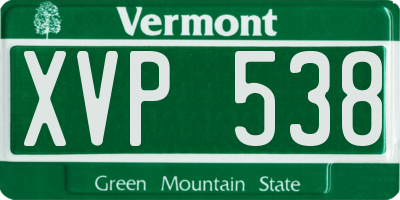 VT license plate XVP538