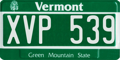 VT license plate XVP539