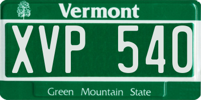 VT license plate XVP540