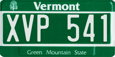 VT license plate XVP541