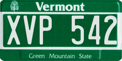 VT license plate XVP542