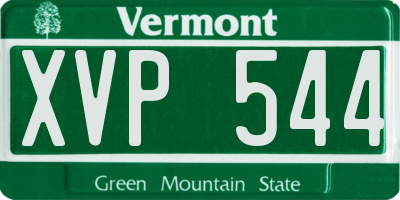 VT license plate XVP544