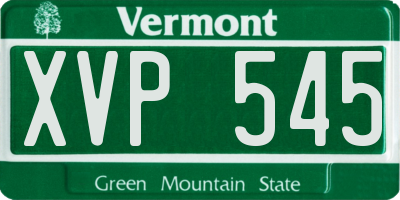 VT license plate XVP545