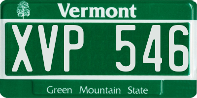 VT license plate XVP546