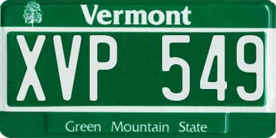 VT license plate XVP549