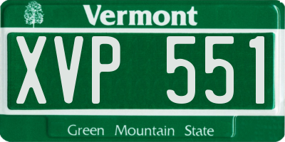 VT license plate XVP551