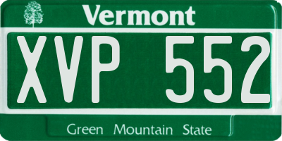 VT license plate XVP552
