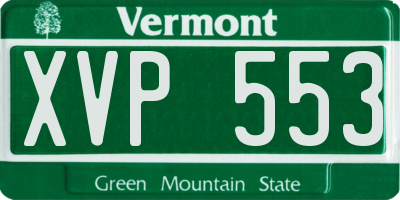 VT license plate XVP553