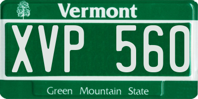 VT license plate XVP560