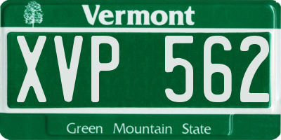 VT license plate XVP562