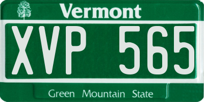 VT license plate XVP565