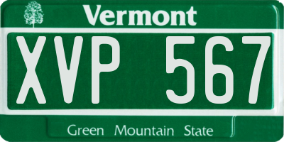 VT license plate XVP567