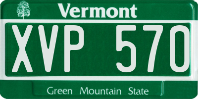 VT license plate XVP570