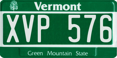 VT license plate XVP576