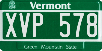VT license plate XVP578