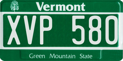 VT license plate XVP580
